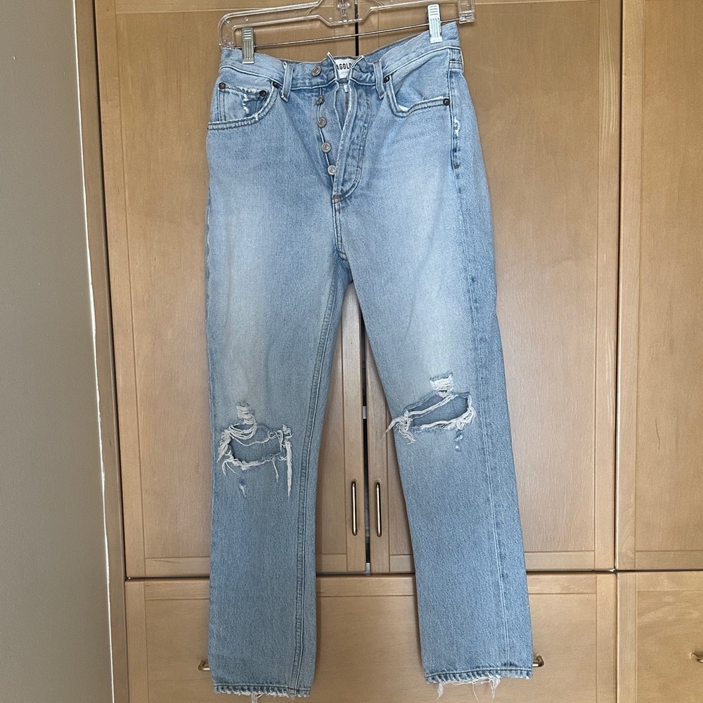Agolde Riley High Rise Distressed Jeans - Picture 3 of 4